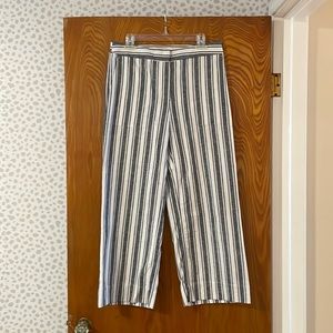 Ann Taylor Striped Wide Leg Cropped Pant Size 4